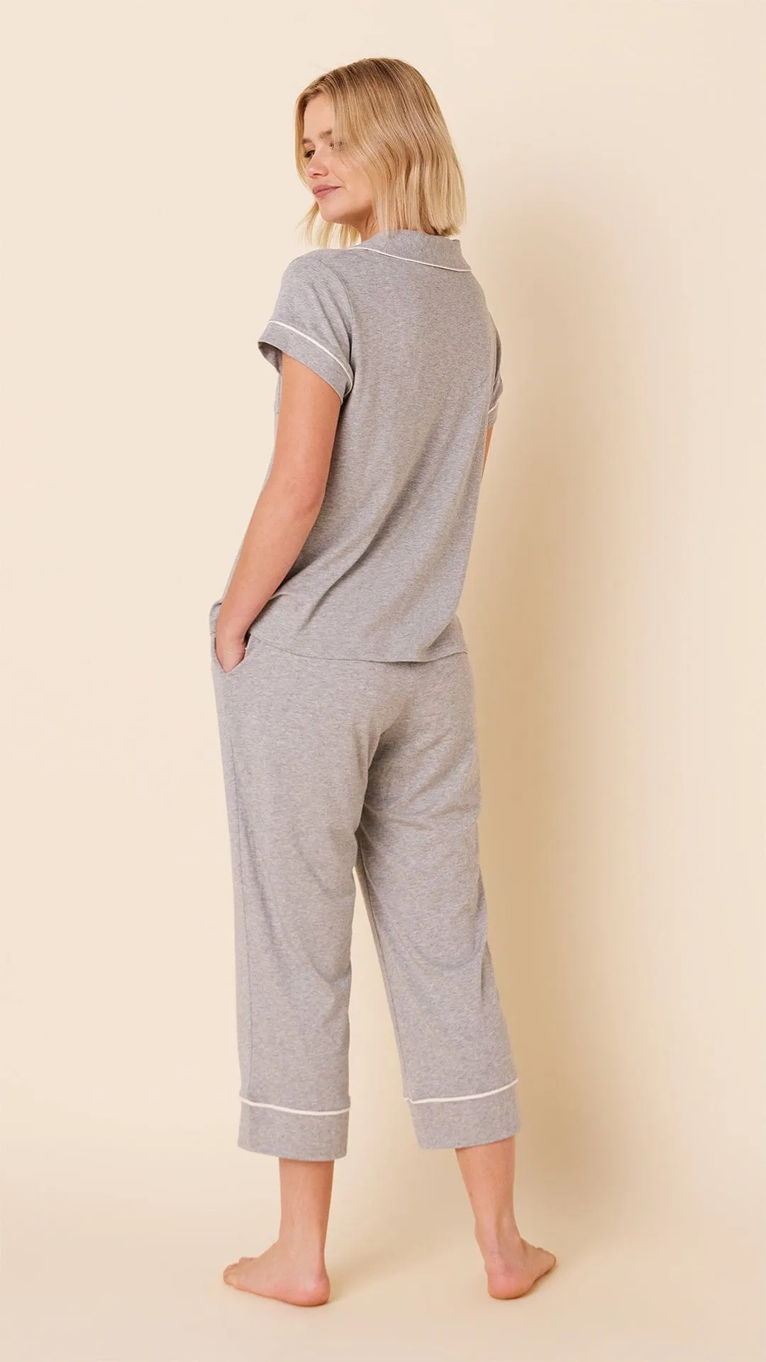 Classic Pima Knit Capri - Heather Grey