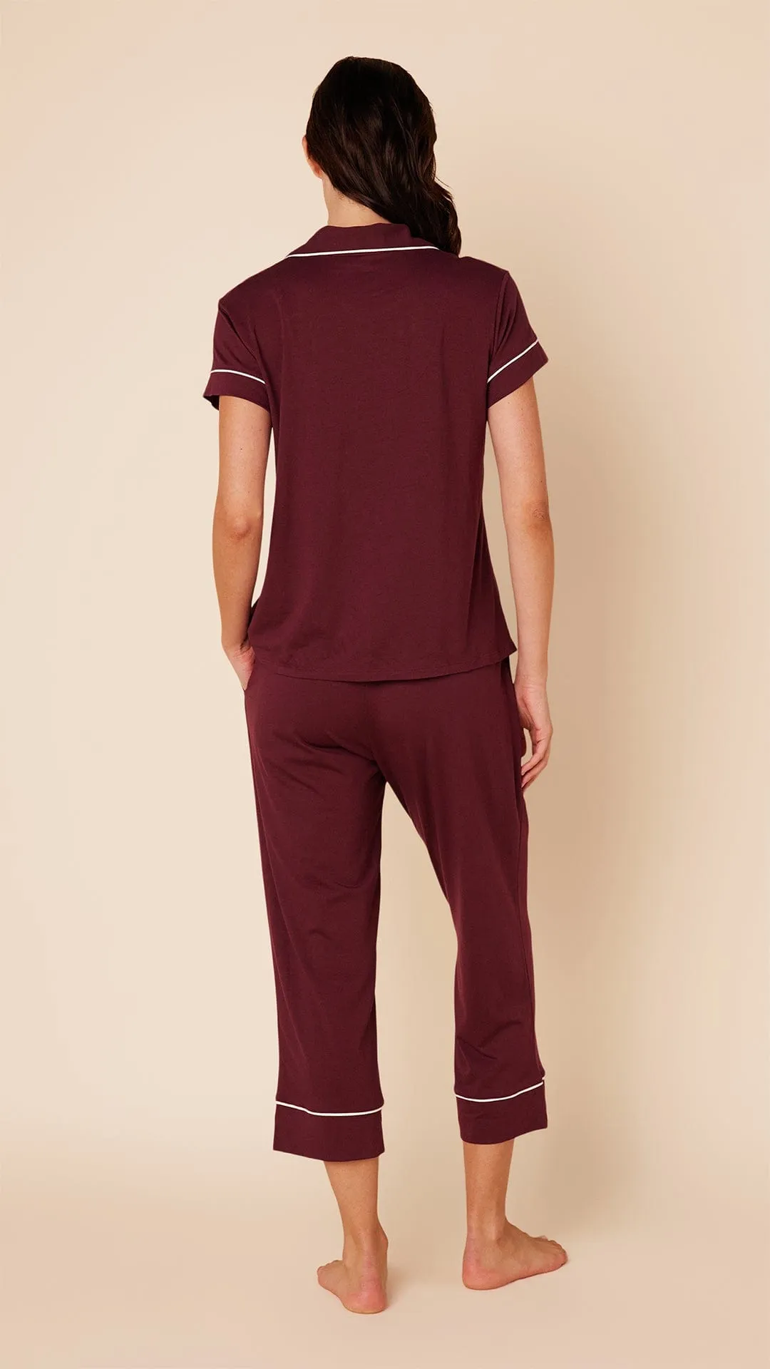 Classic Pima Knit Capri - Mulled Wine