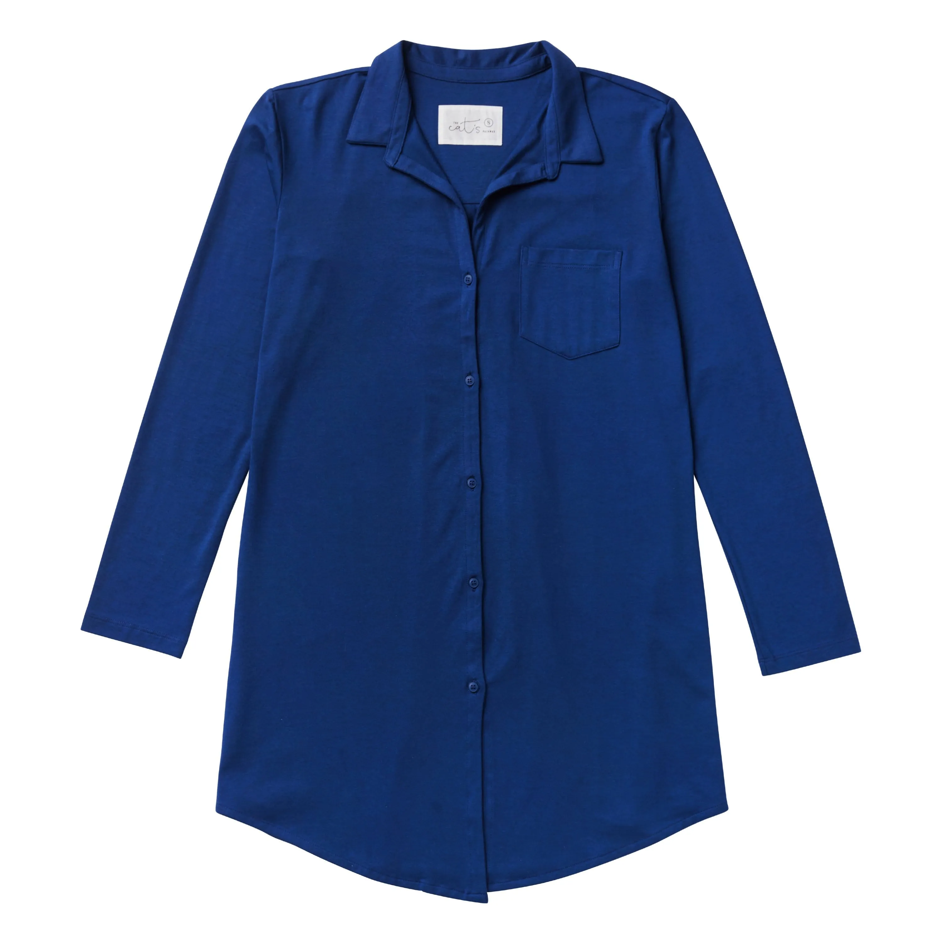 Classic Pima Knit Night Shirt - Marine Blue