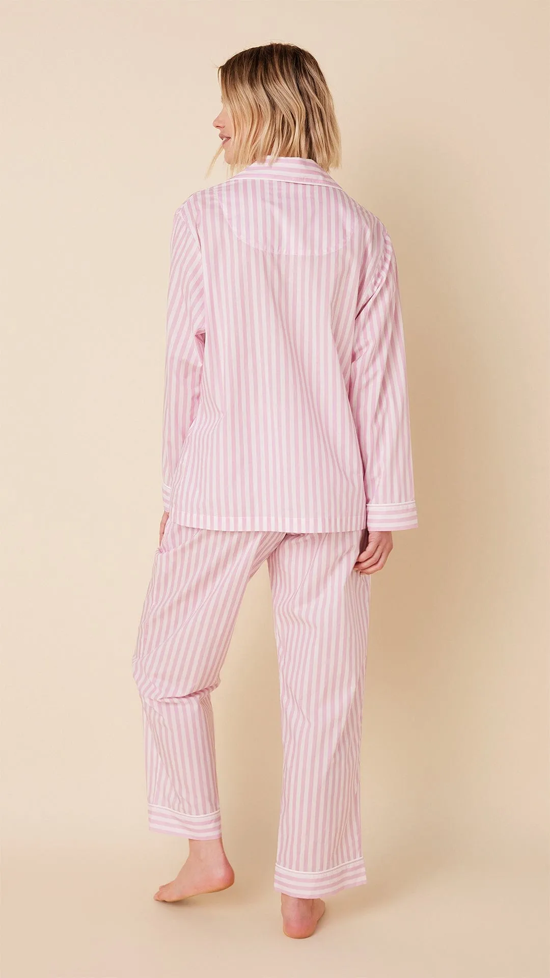 Classic Stripe Luxe Pima Long-Sleeved Pajama - Pink