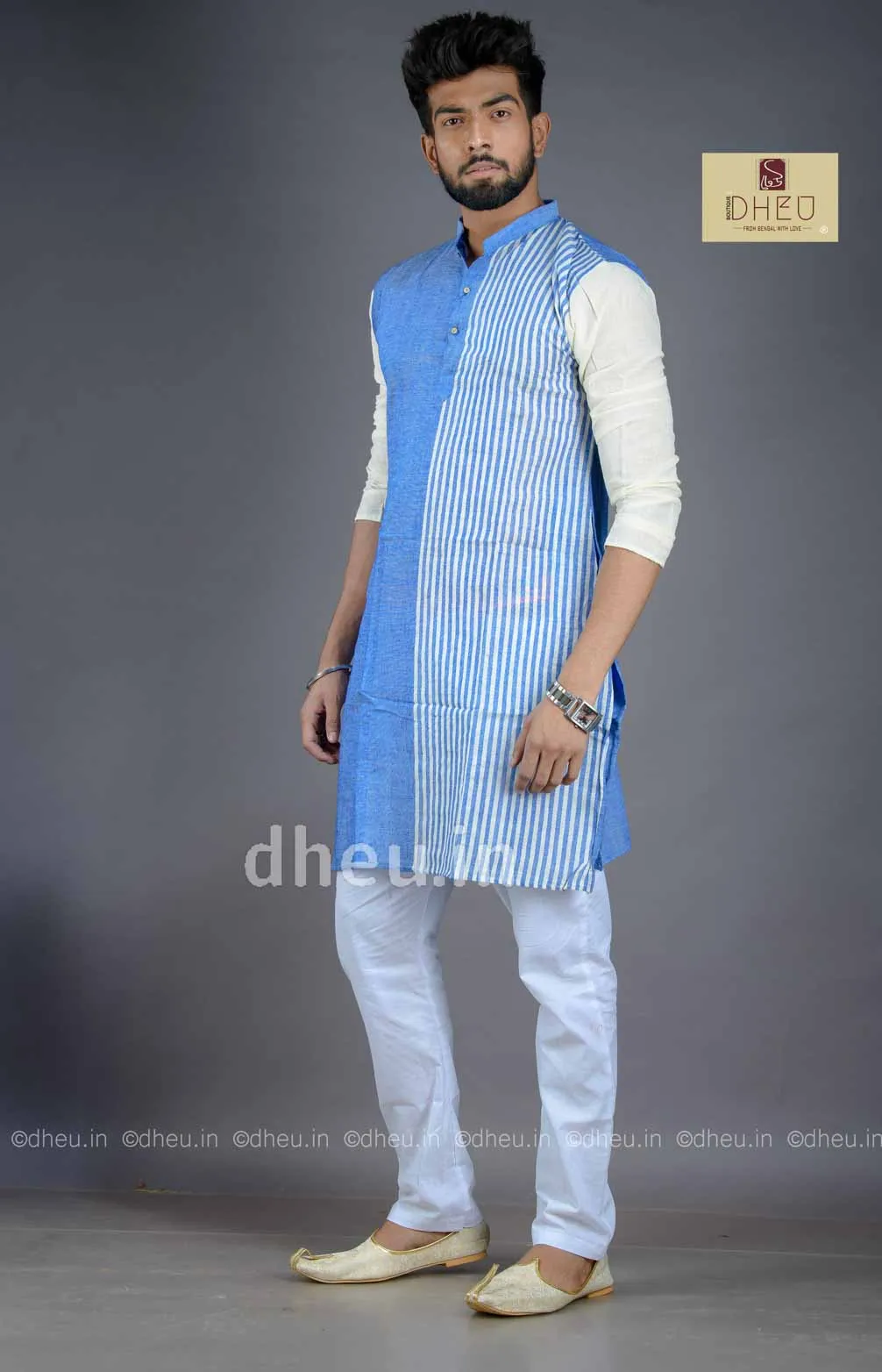 Cocktail-Handloom Saree-Kurta Couple Set