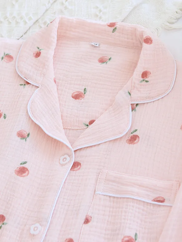 Cotton 2Pcs Strawberry Sweet Pajama Set