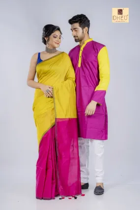 Dil Vil Pyar Byar- Kurta-Saree Couple Set