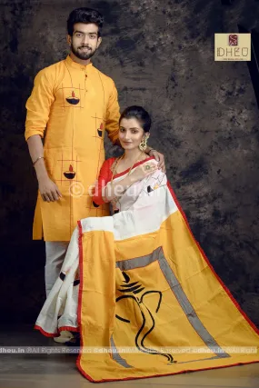 Diya Couple Set-Kurta-Saree Couple Set