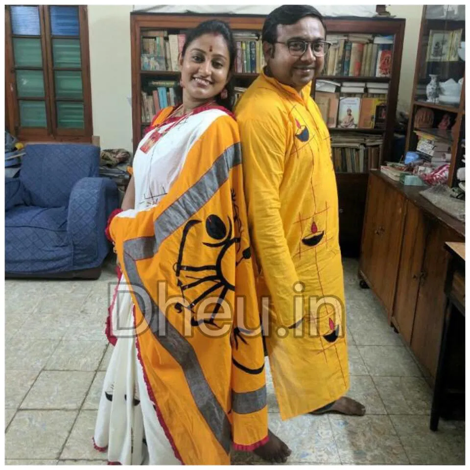 Diya Couple Set-Kurta-Saree Couple Set