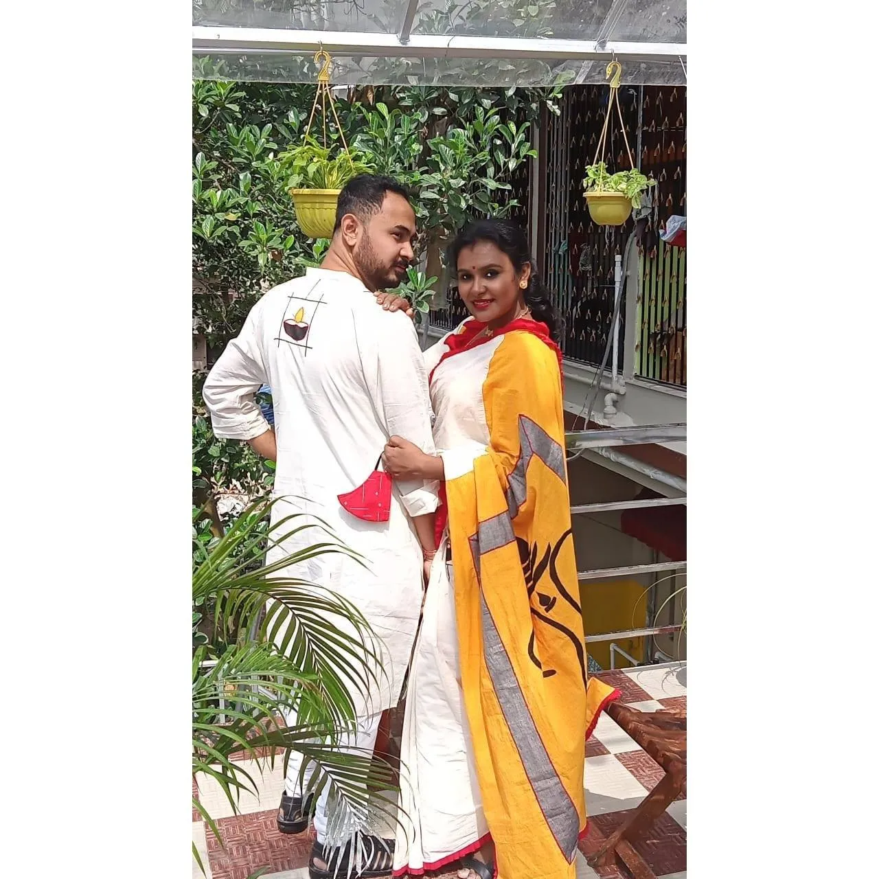 Diya Couple Set-Kurta-Saree Couple Set