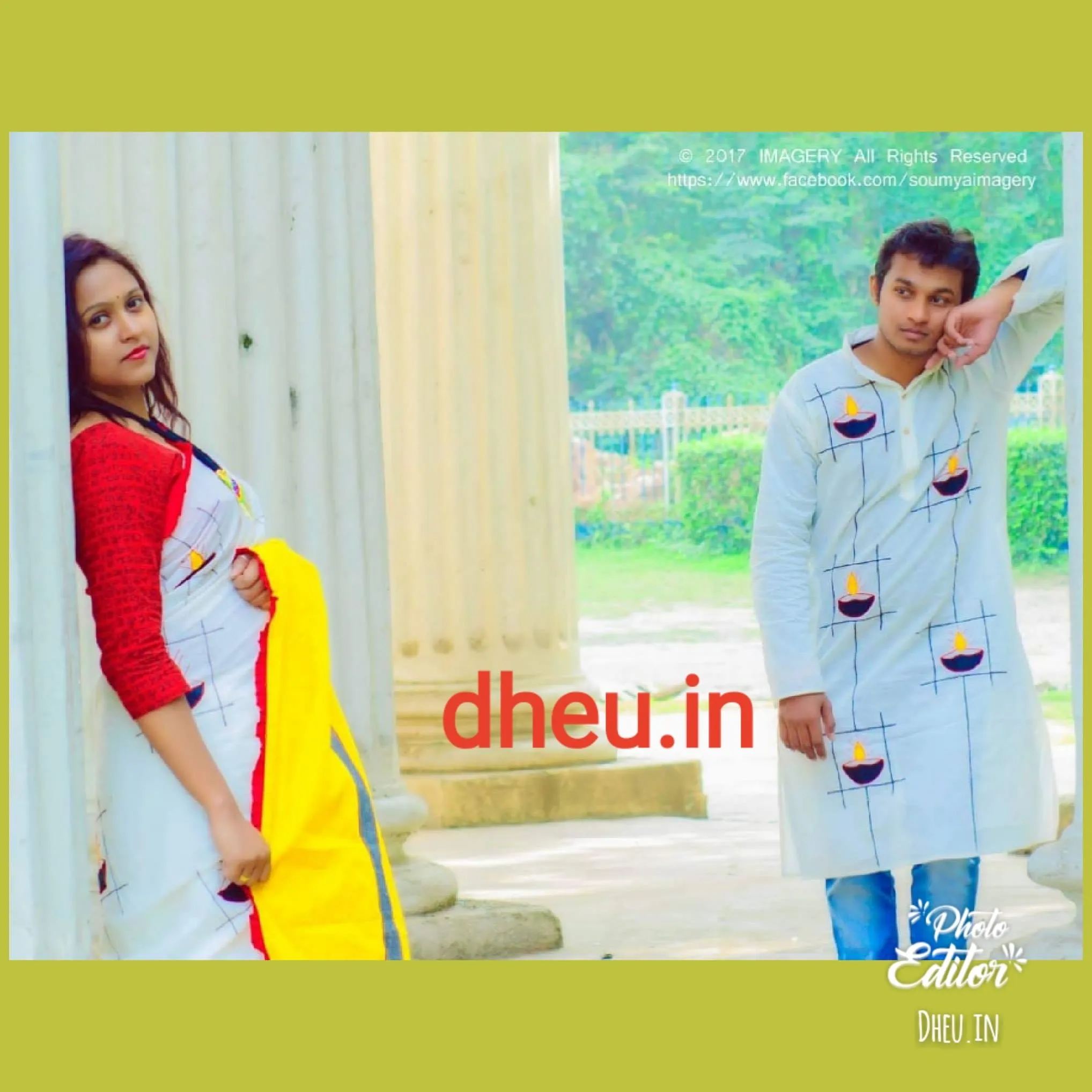 Diya Couple Set-Kurta-Saree Couple Set