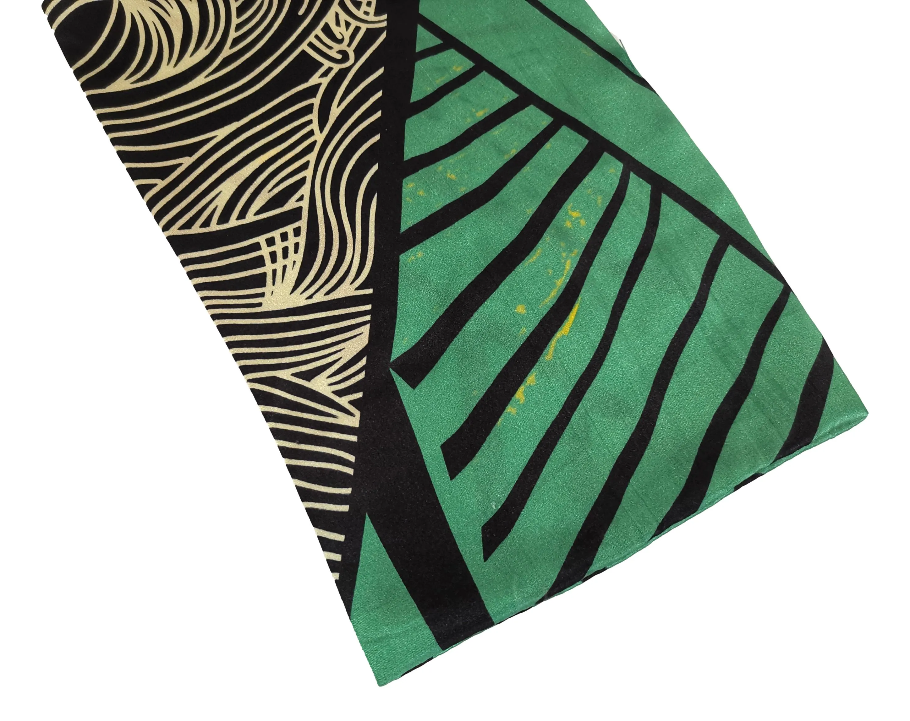 Double Layer Narrow Charmeuse Silk Scarf Green Theme NAS003