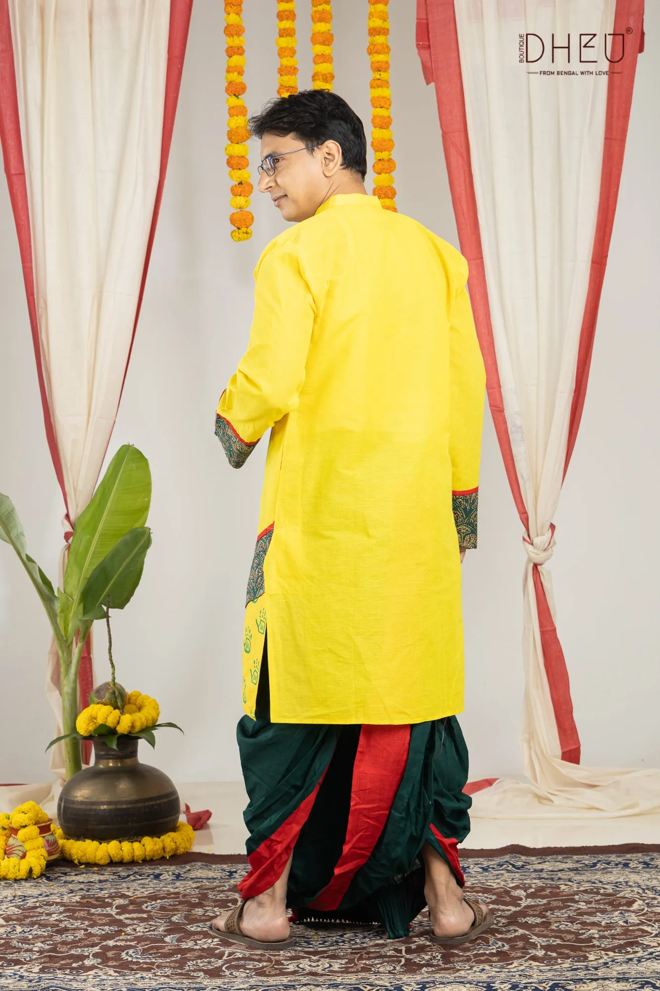 Ei Bosonte-Kurta-Saree Couple Set