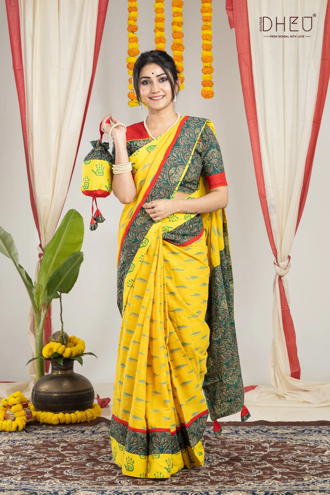 Ei Bosonte-Kurta-Saree Couple Set