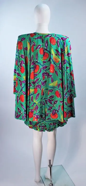 EMANUEL UNGARO Silk Cocktail Dress with Coat Size 8