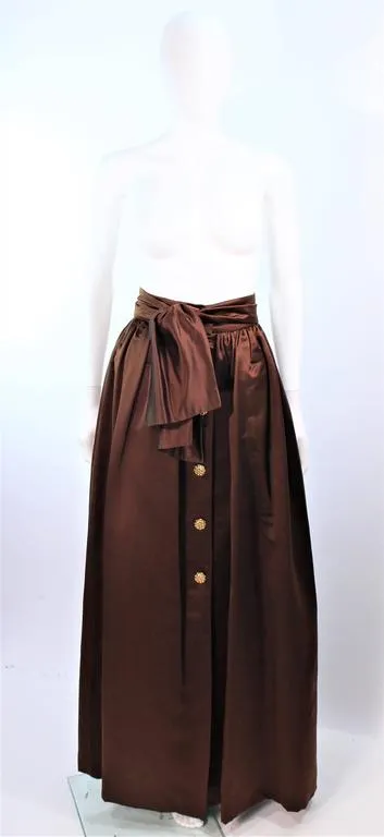 ESCADA Brown Silk Ball Skirt Large Bow Size 36