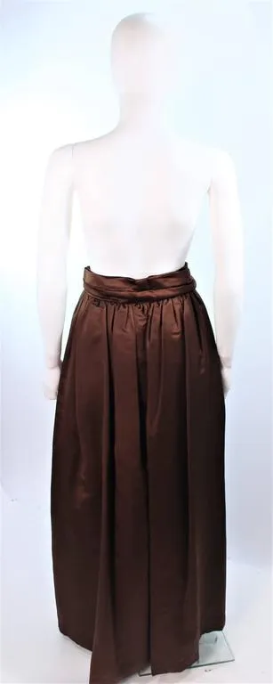 ESCADA Brown Silk Ball Skirt Large Bow Size 36