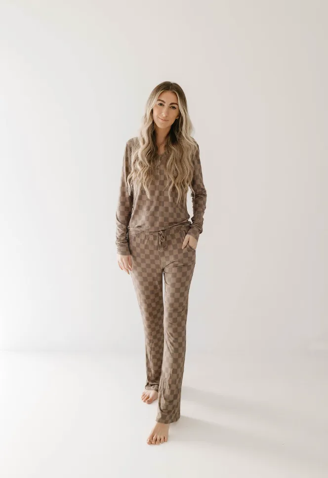 Faded Brown Checkerboard | Women's Bamboo Pajamas