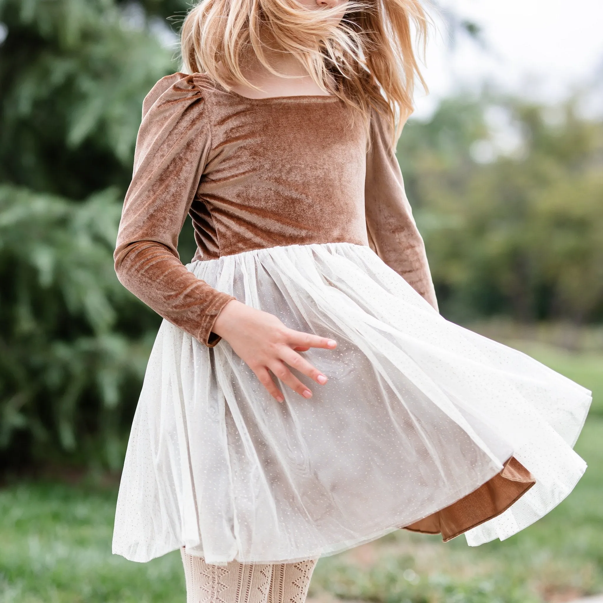 Fawn Velvet Sparkle Tutu Dress