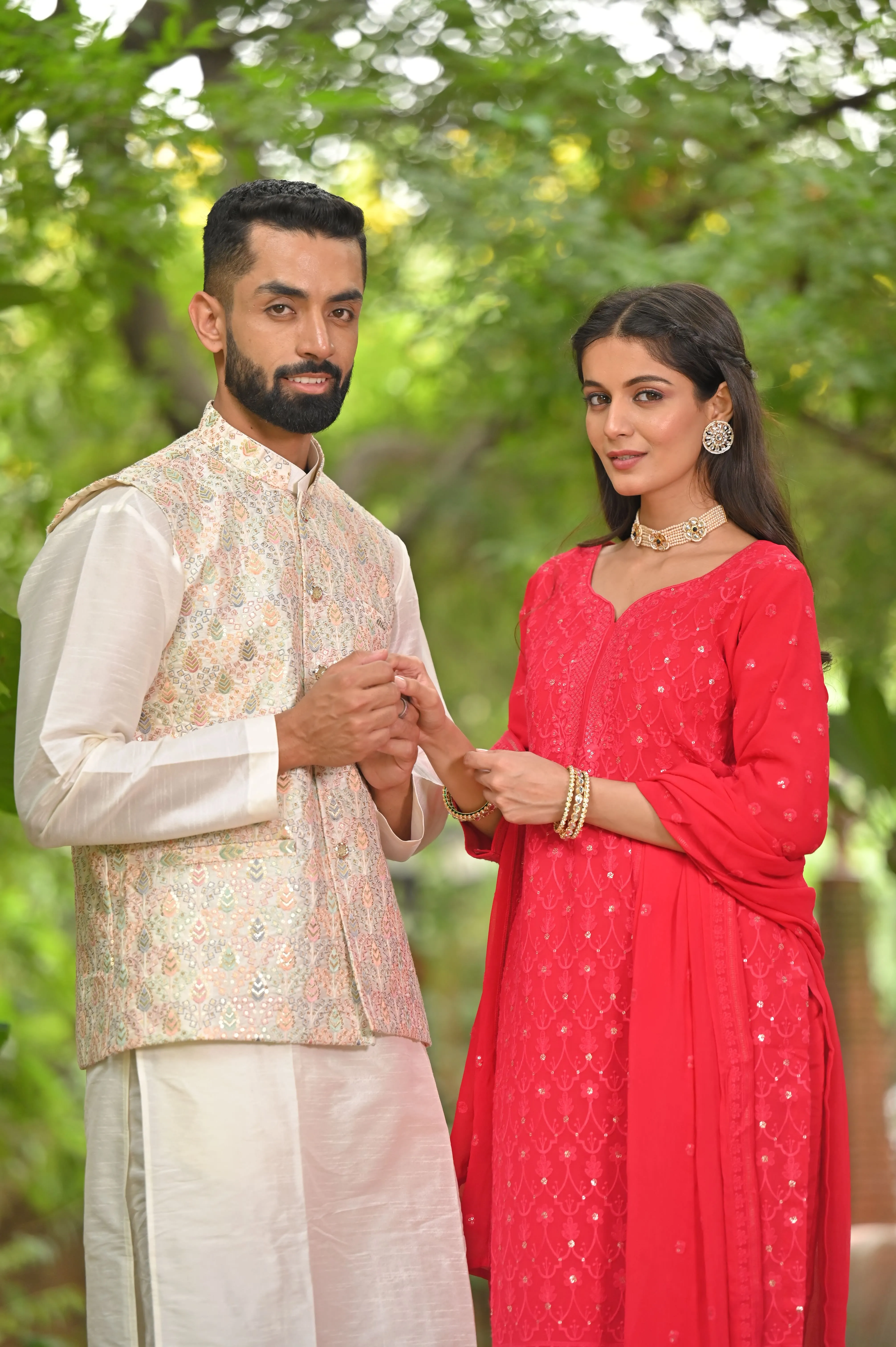 Festive Cheer Sequinned Couple Outfit