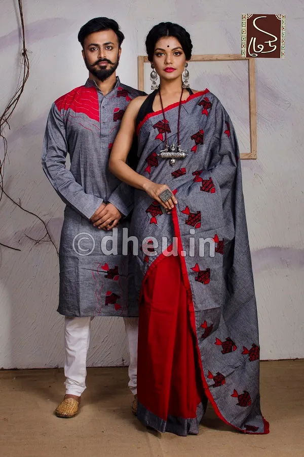 Fish Couple Set-Kurta-Saree Couple Set