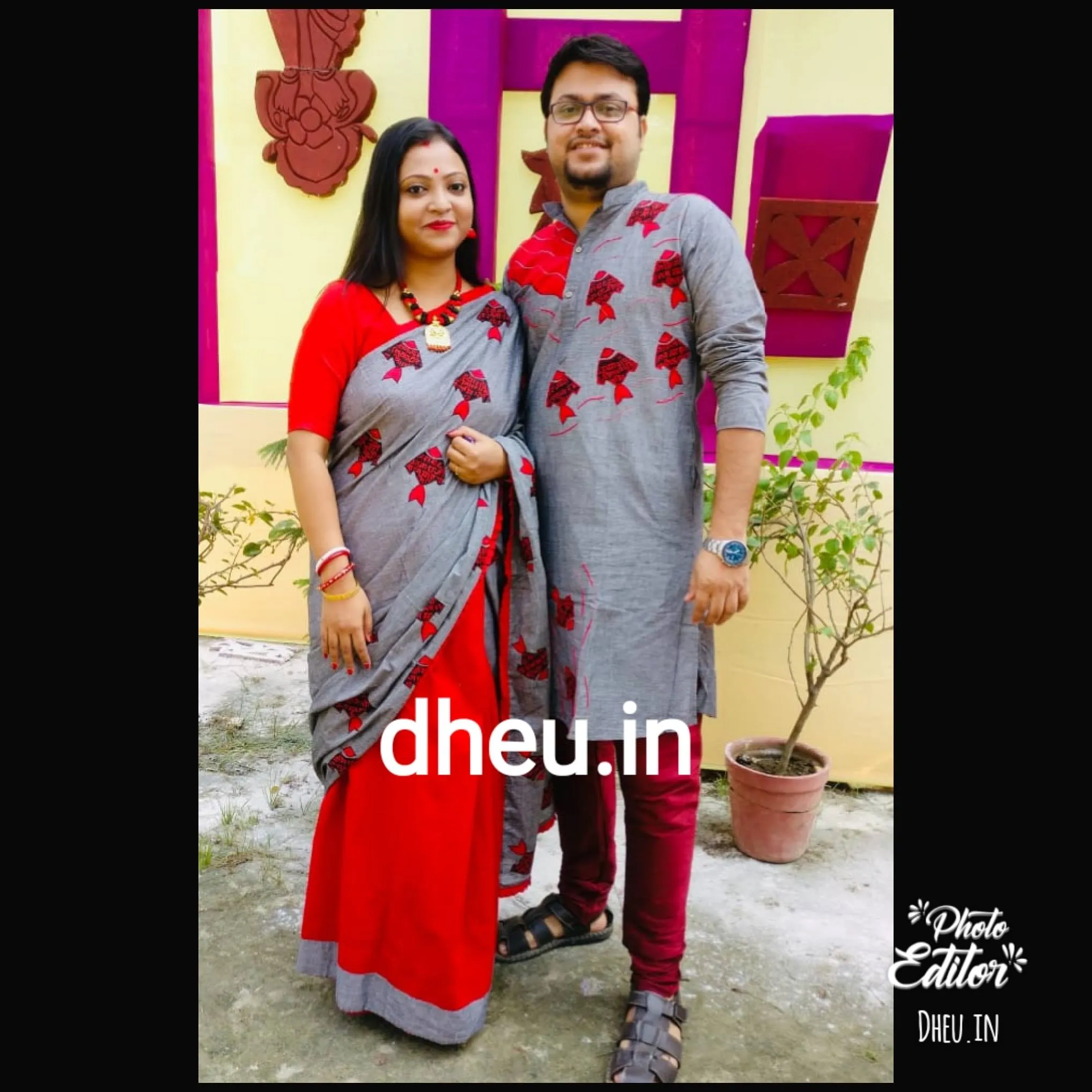 Fish Couple Set-Kurta-Saree Couple Set