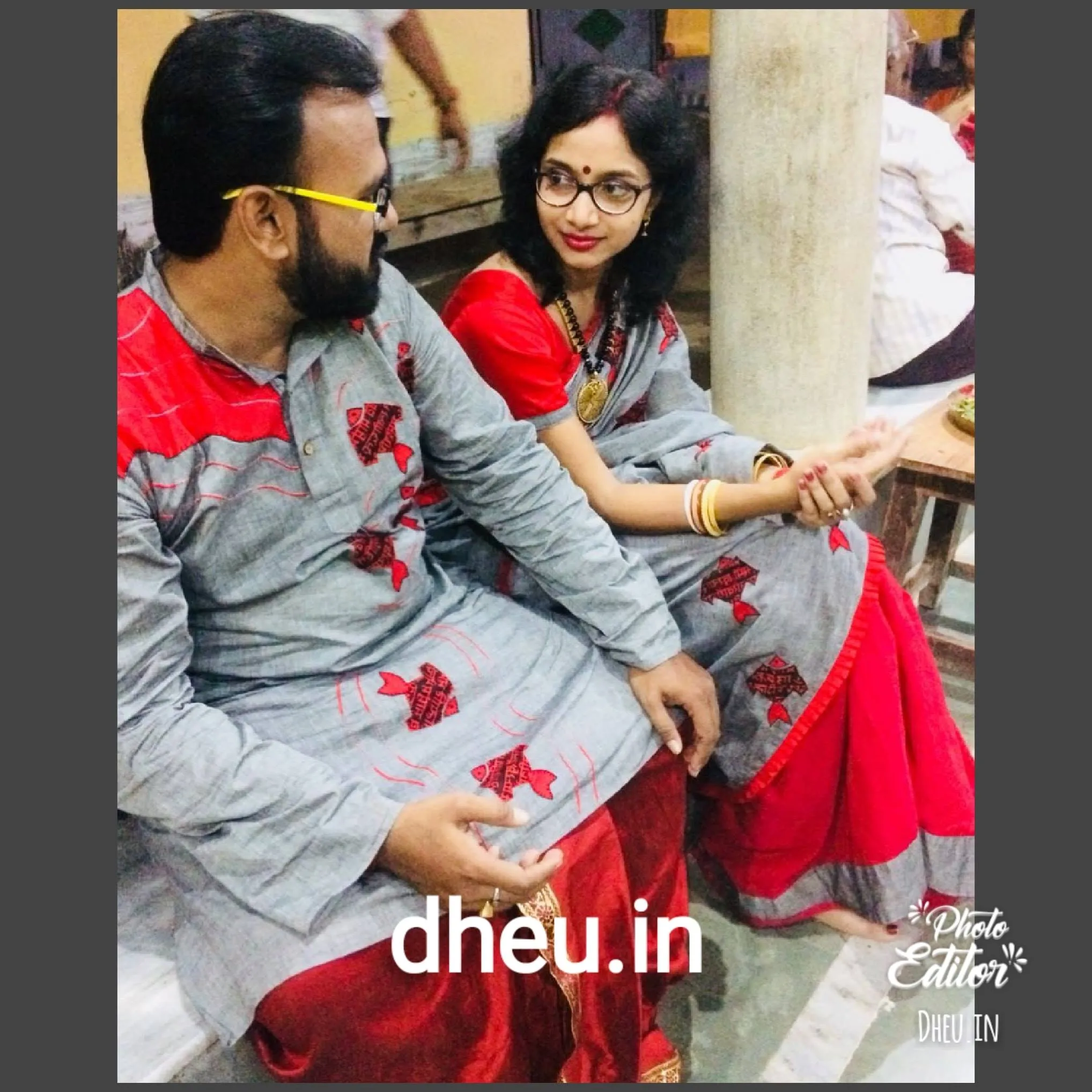 Fish Couple Set-Kurta-Saree Couple Set