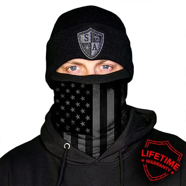 Fleece Face Shields® | Blackout American Flag