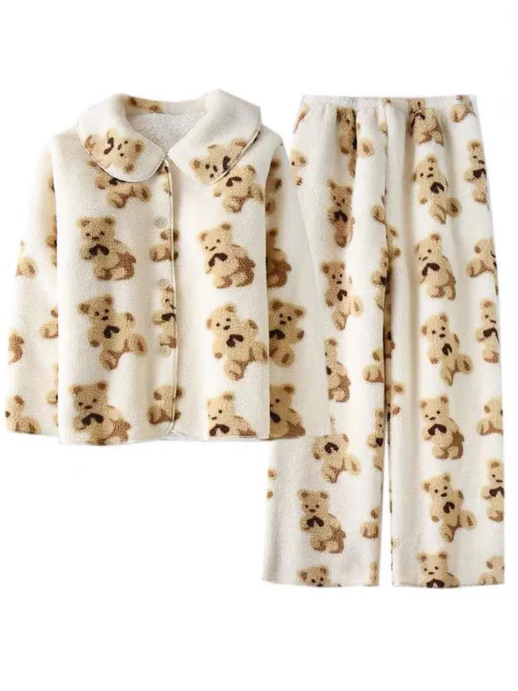 Fleece Thick Bear Pajama