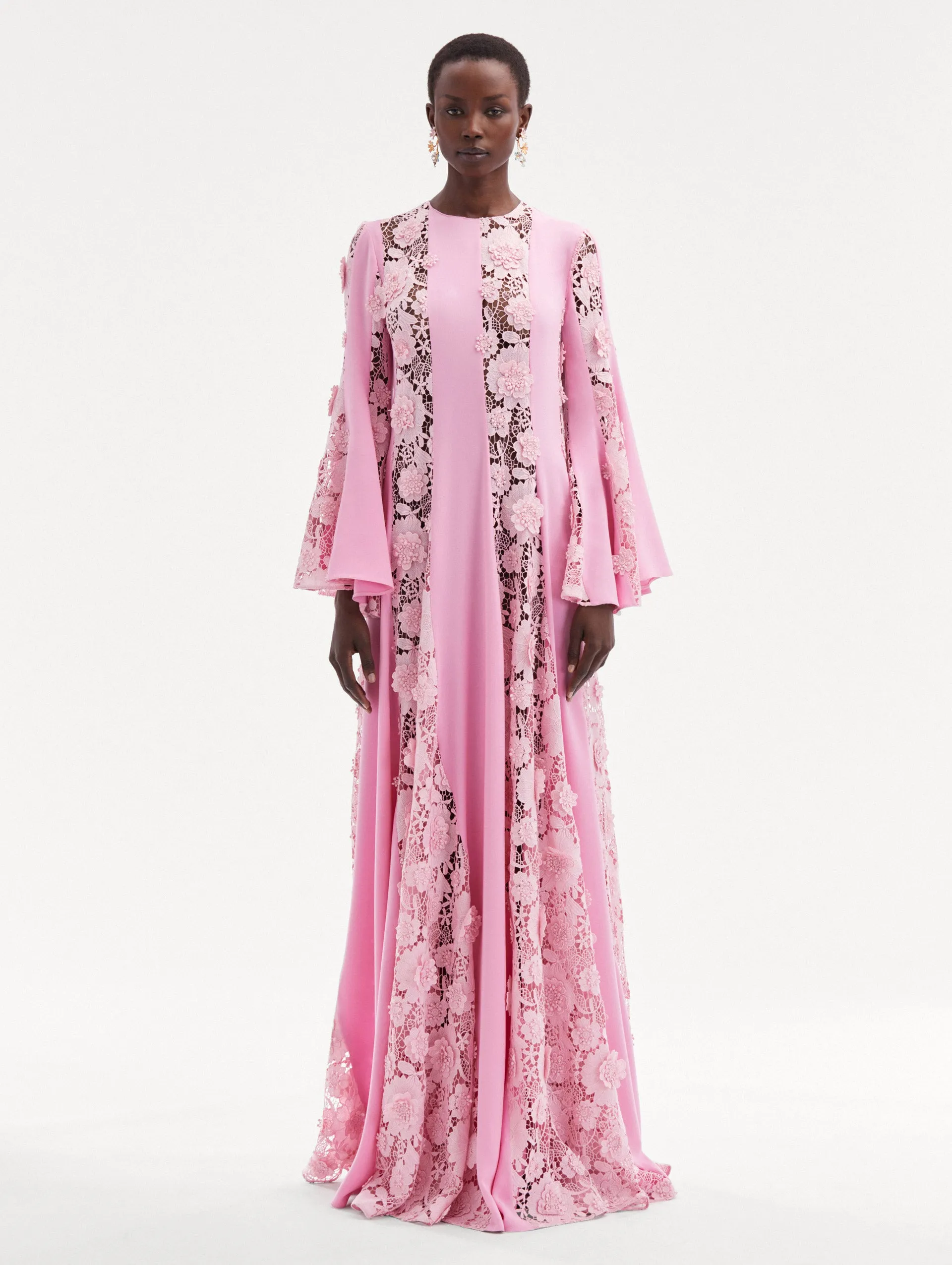 Floral Guipure Inset Caftan