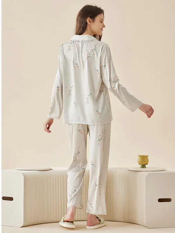 Floral Lace Design Pajama Set