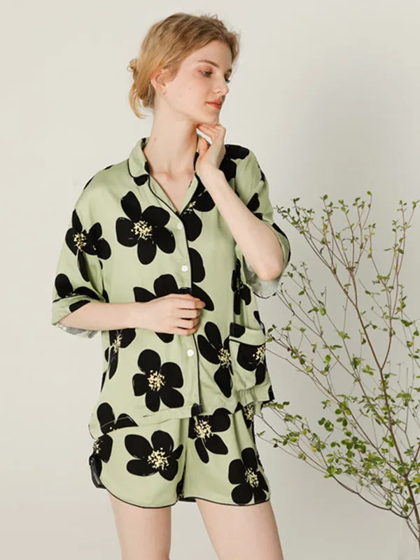 Floral Print Button Cotton Pajama