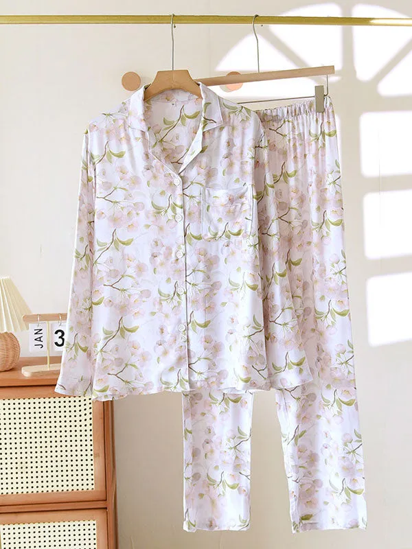 Floral Printed Cotton Pajama Set