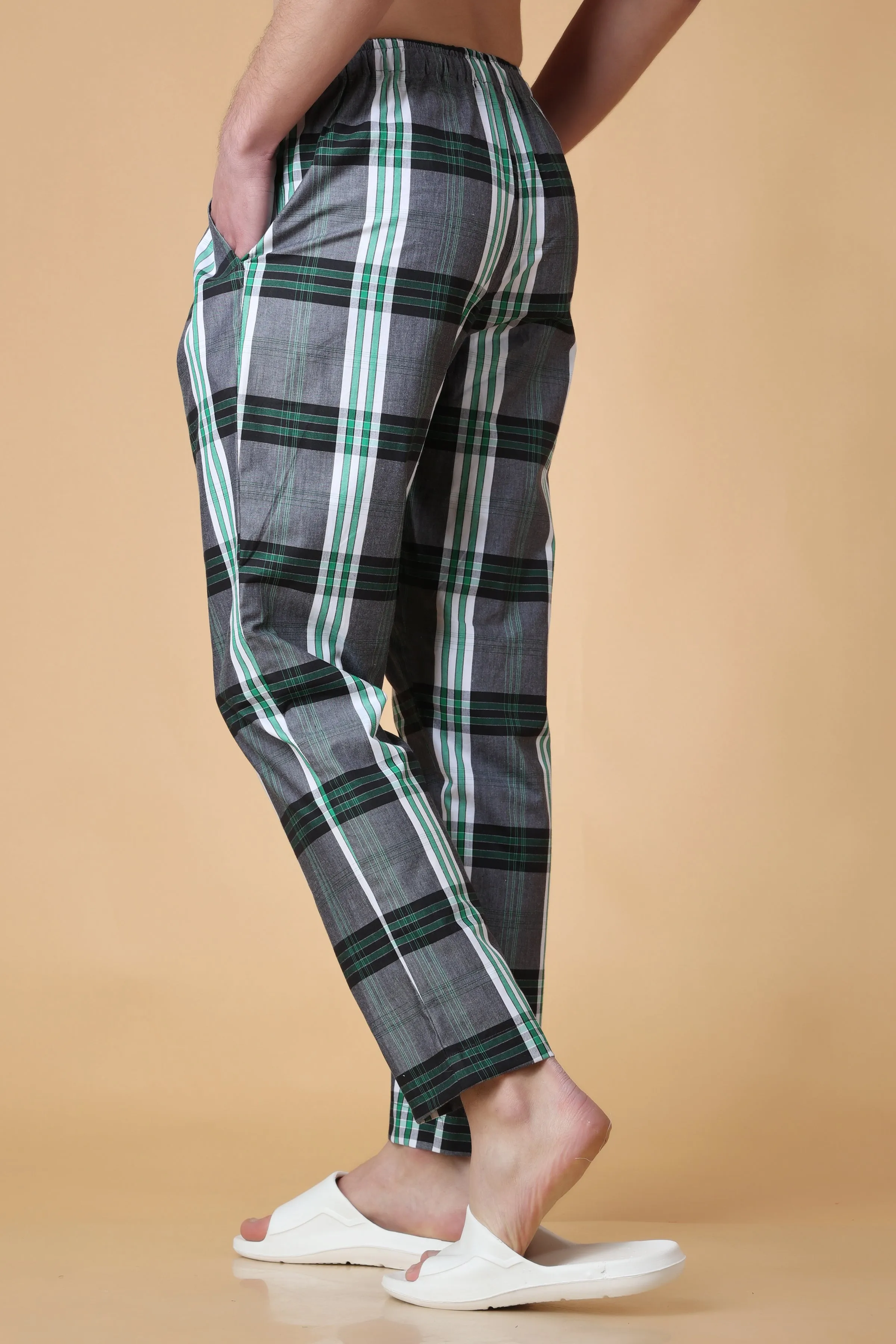 Forest Green Checked Cotton Pajama