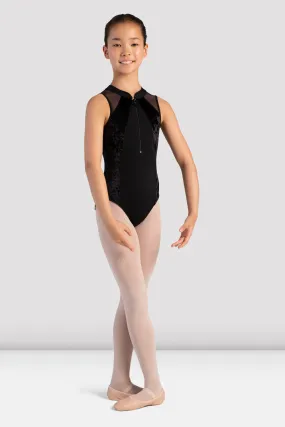 Girls Maddinson Velvet Zipper Front Leotard