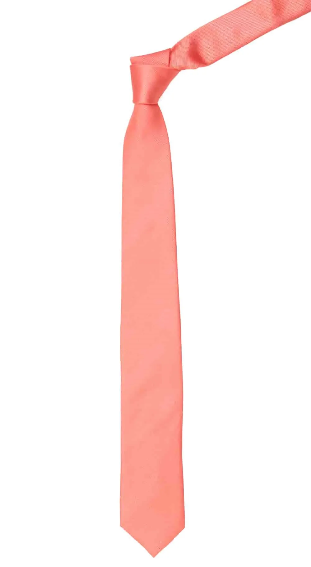 Grosgrain Solid Coral Tie