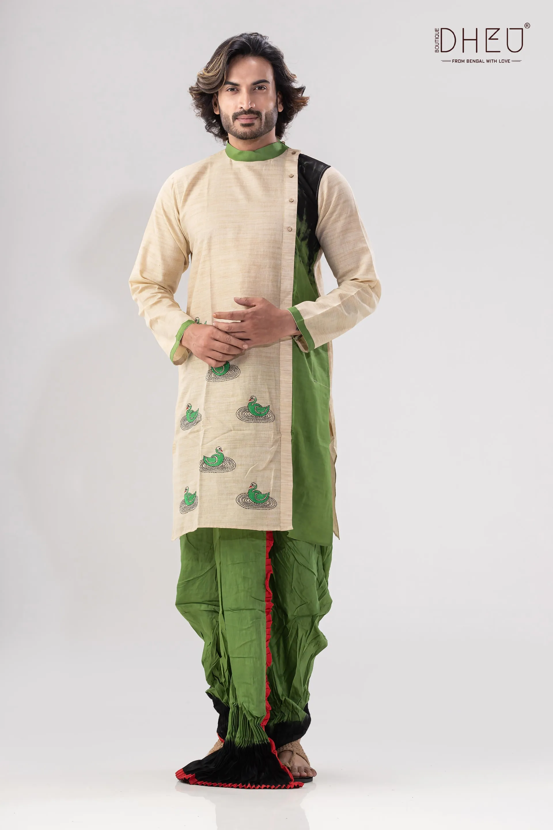 Hansjaru-Kurta-Saree Couple Set