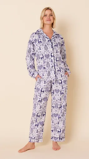 Holly Jolly Flannel Pajama - Blue