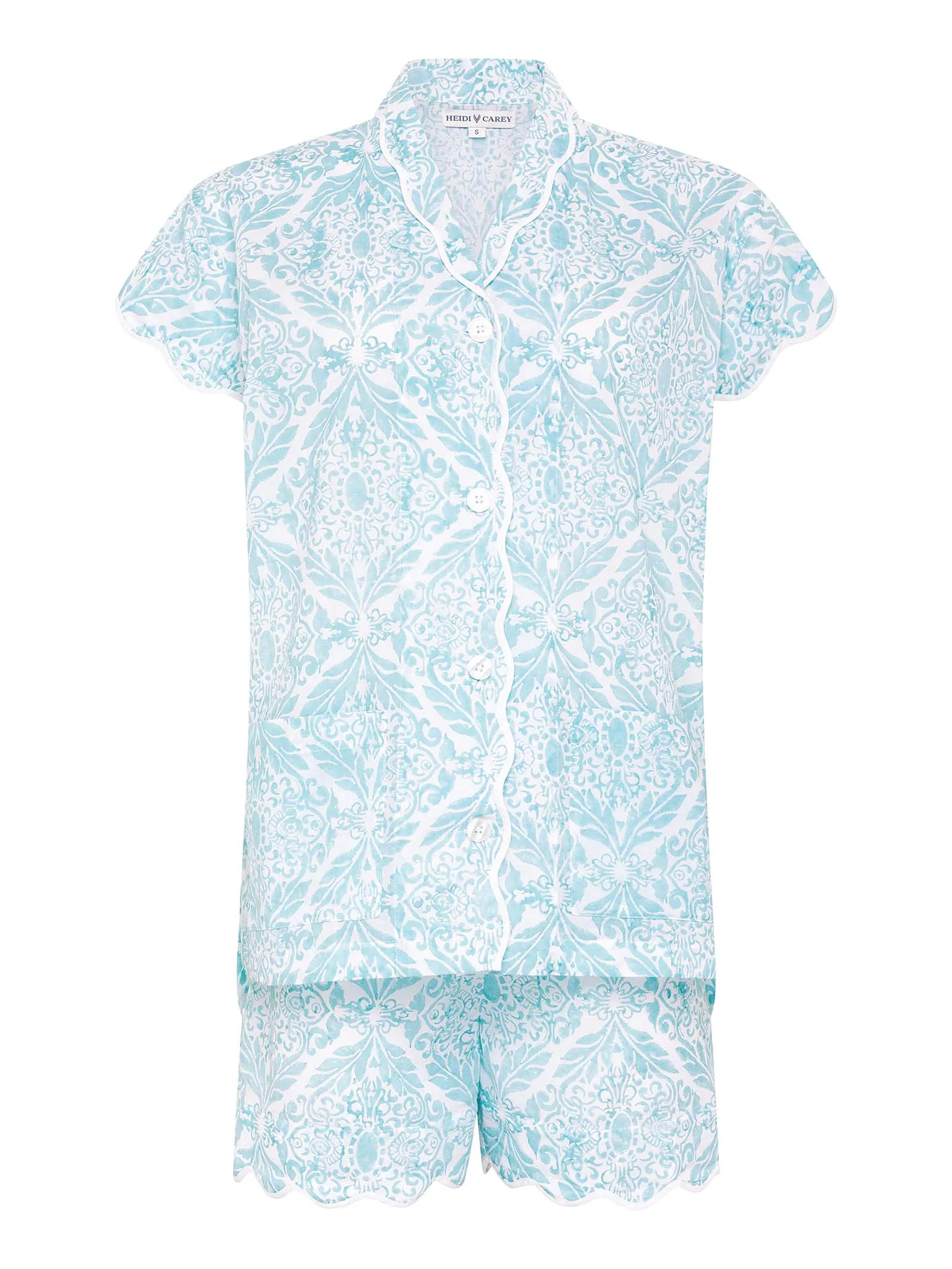 Ice Blue Filigree PJ with Shorts