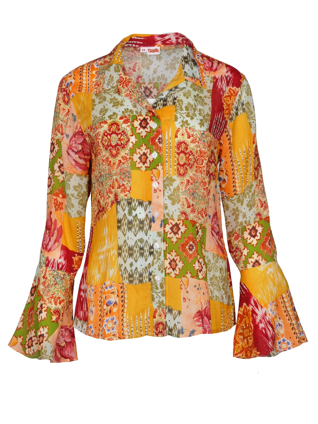 Indian Patchwork Georgette Chloe Blouse - SALE RACK Final Sale