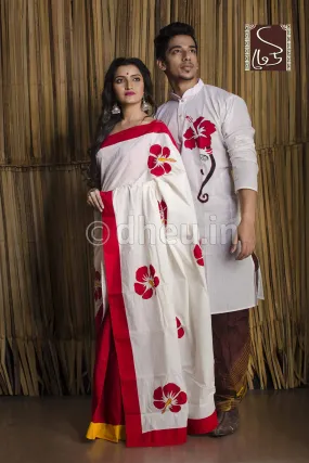 Joba Couple Set-Kurta-Saree Couple Set