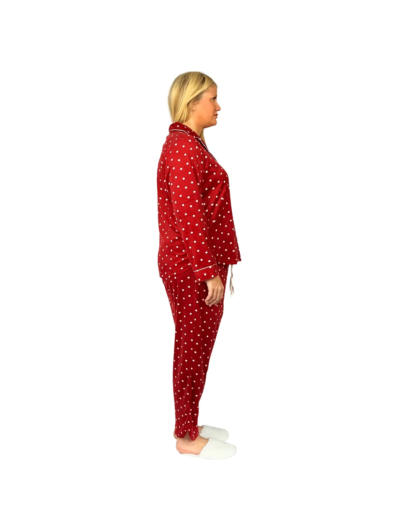 La Cera Plus Size Sheered Minky Fleece PJ Set