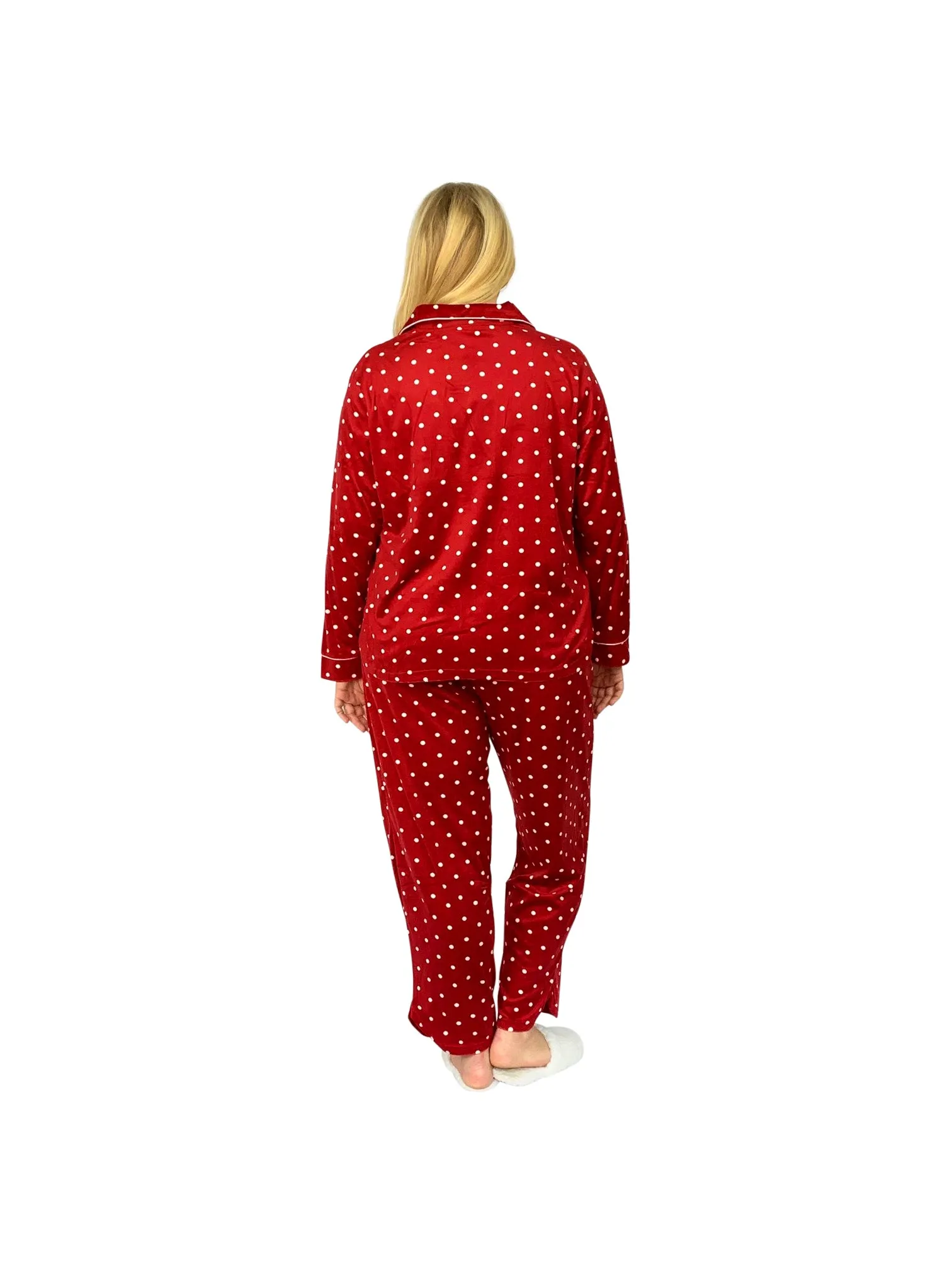 La Cera Plus Size Sheered Minky Fleece PJ Set