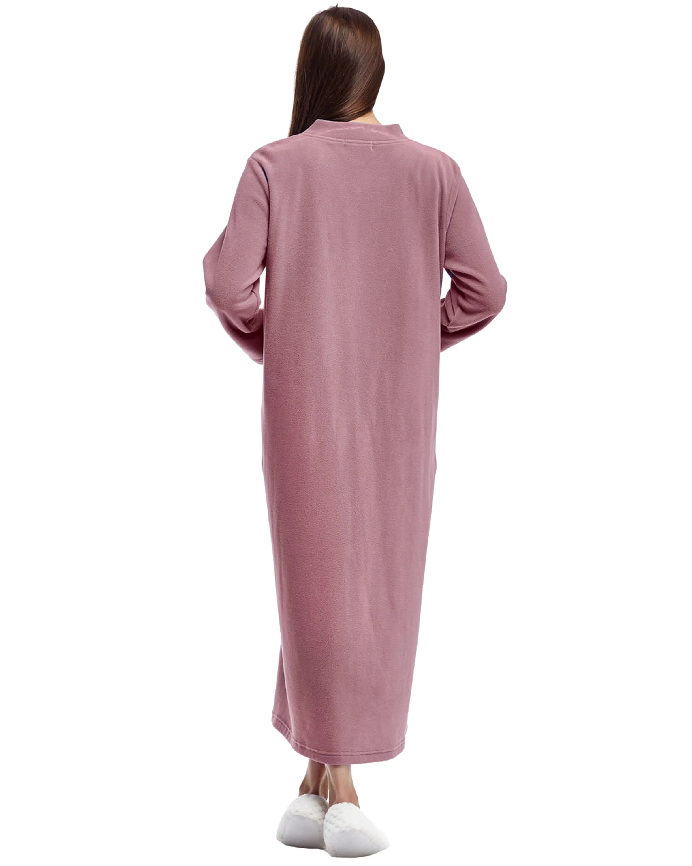 La Cera Snap Front Fleece Robe