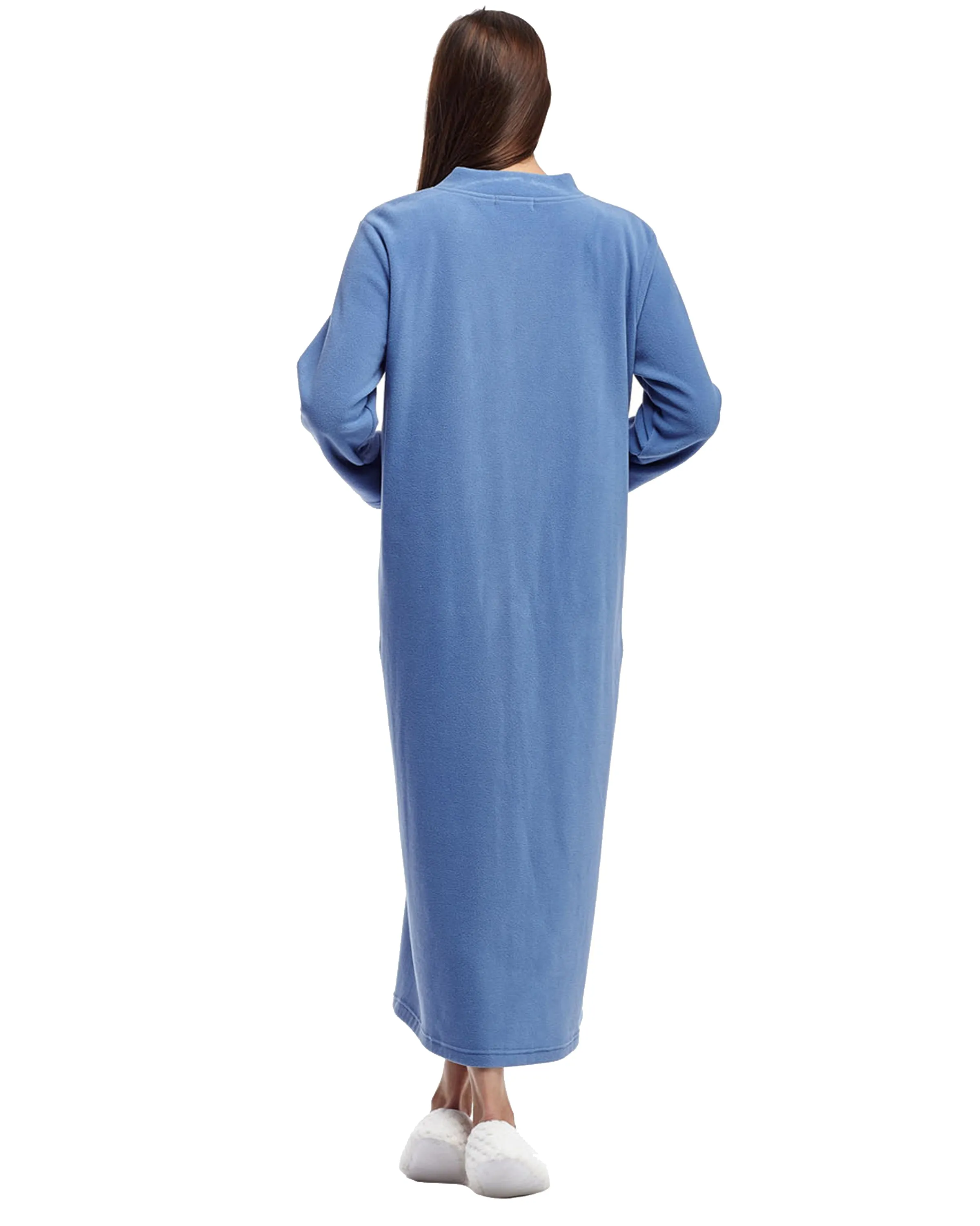 La Cera Snap Front Fleece Robe