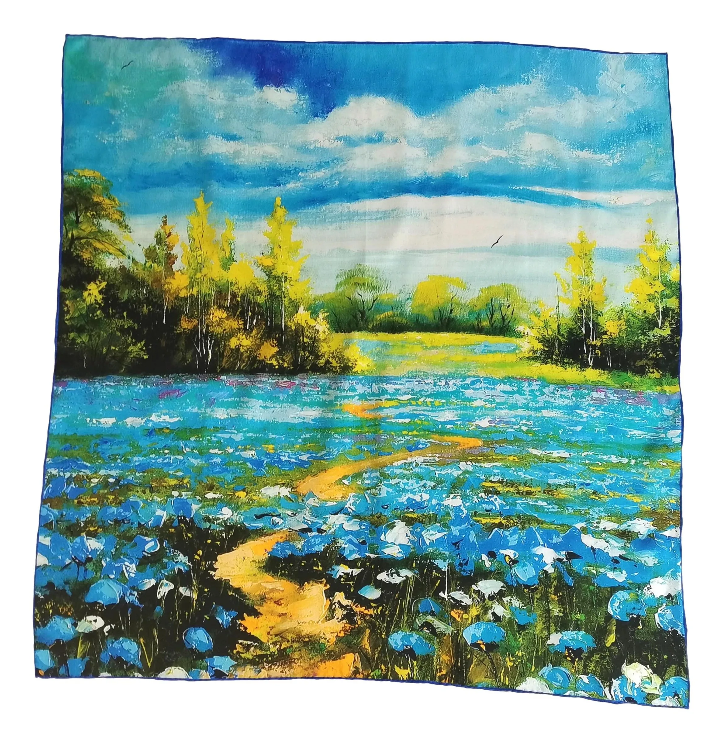 Large Square Silk Scarf Classic Art Print SZD313