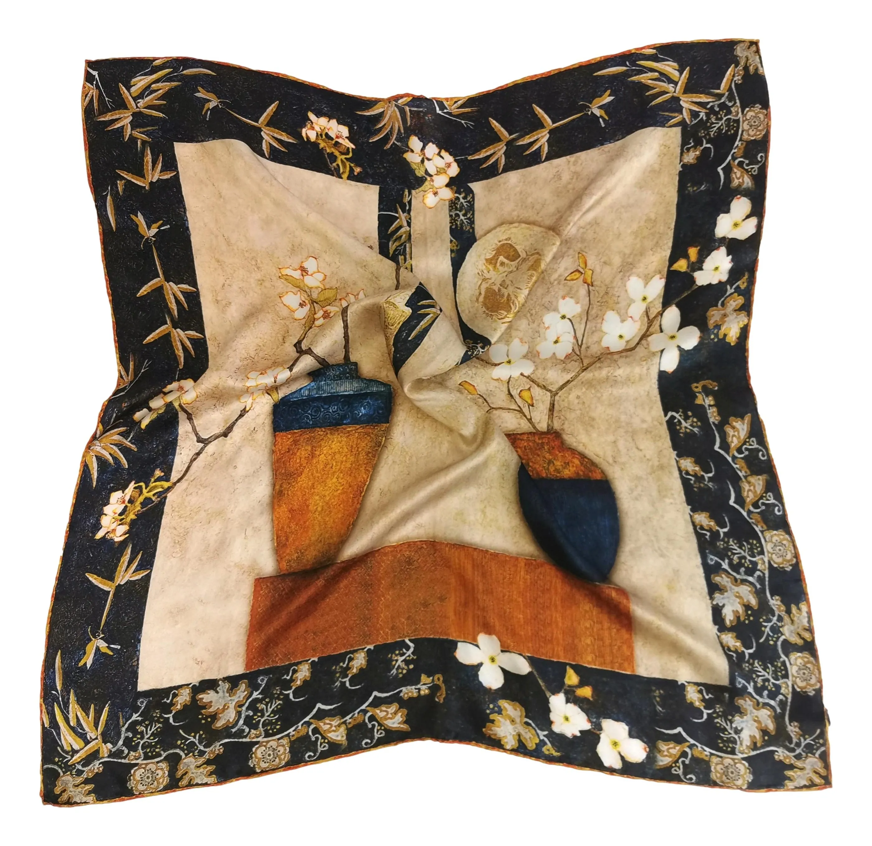 Large Square Silk Scarf Classic Art Print SZD314