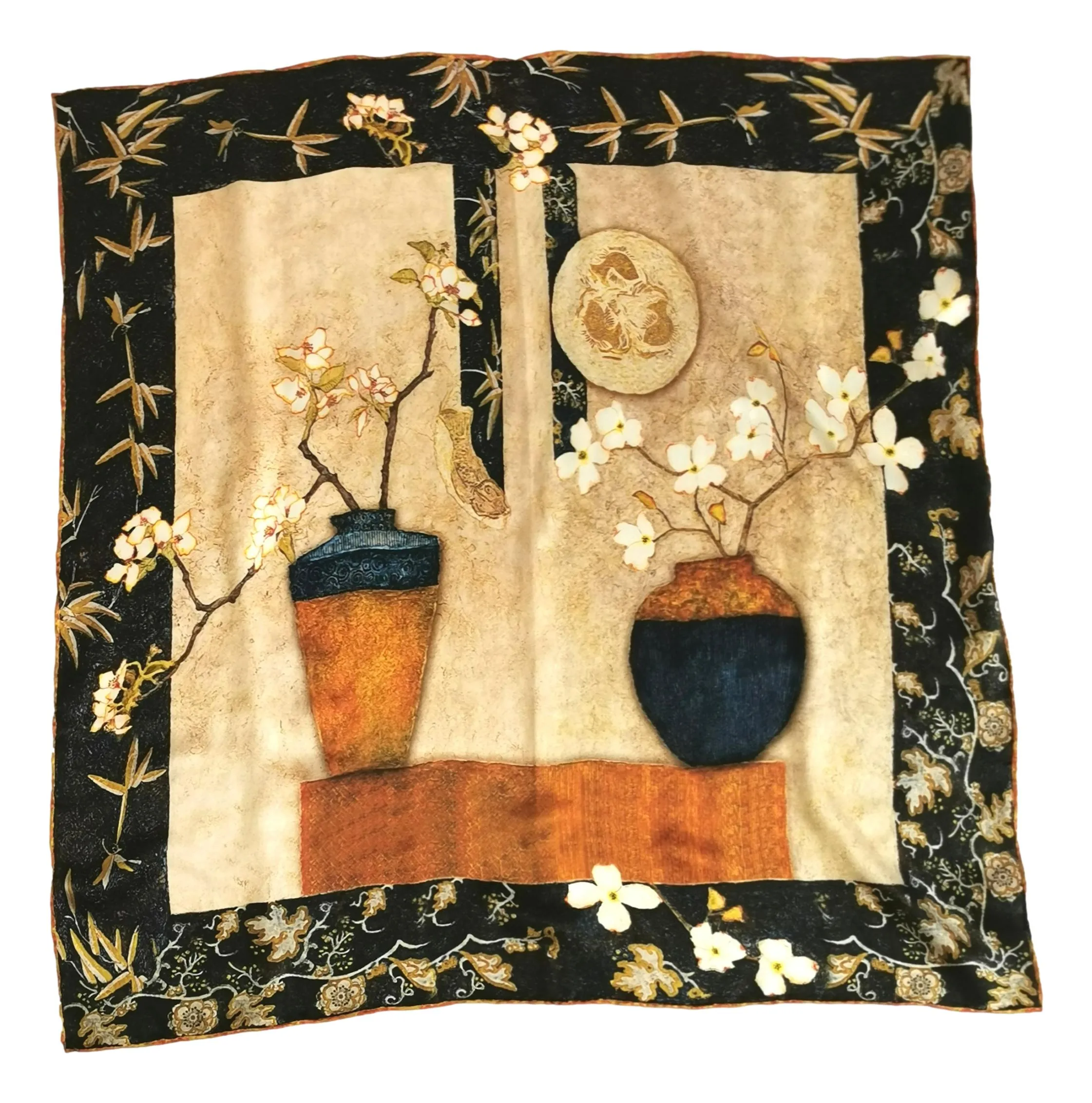 Large Square Silk Scarf Classic Art Print SZD314