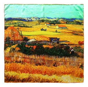 Large Square Silk Scarf Classic Painting Farm Scenery SZD076