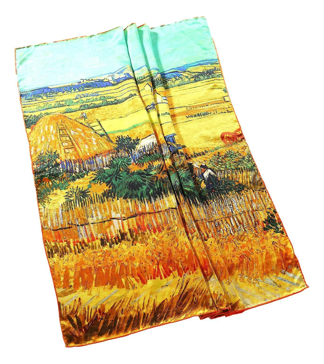 Large Square Silk Scarf Classic Painting Farm Scenery SZD076