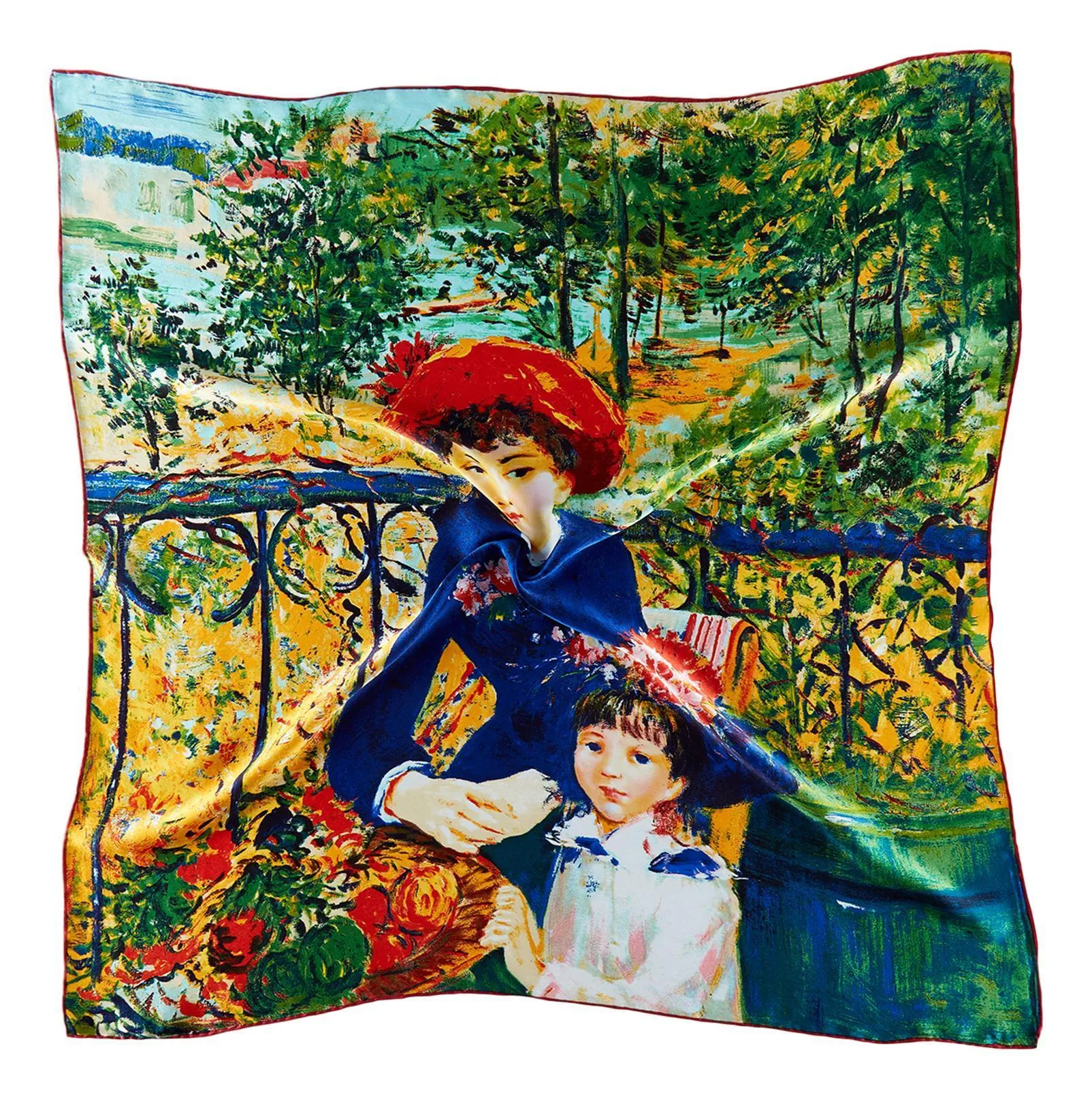 Large Square Silk Scarf Classic Painting SZD207