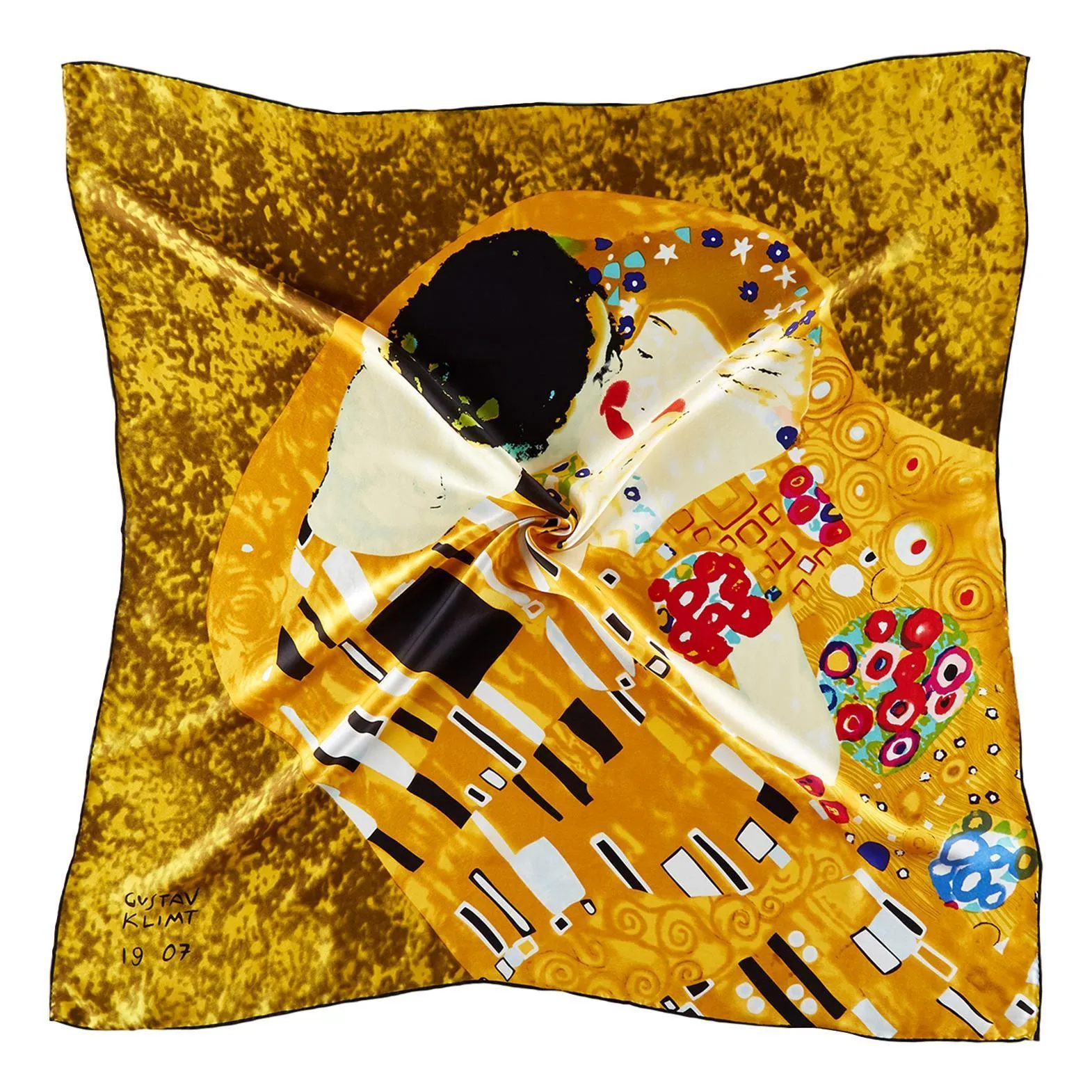 Large Square Silk Scarf Classic Painting The Kiss by Klimt SZD205