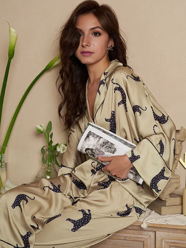 Leopard Dolaman Sleeve Pajamas Set