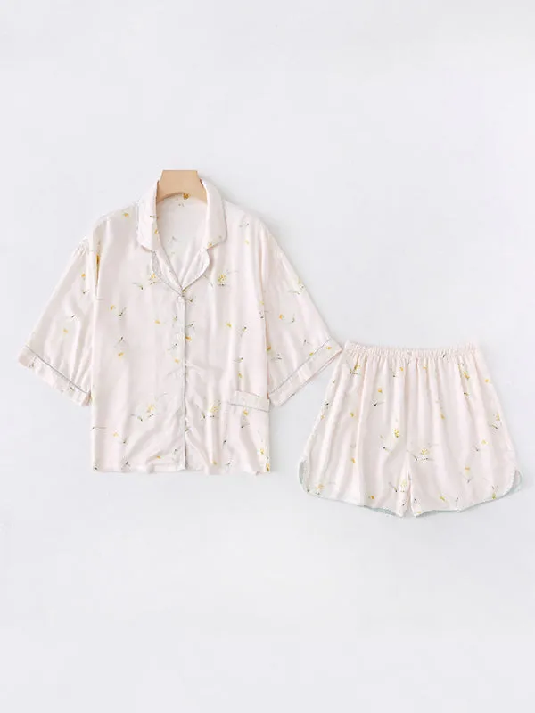 Lily Print Summer Pajama Set